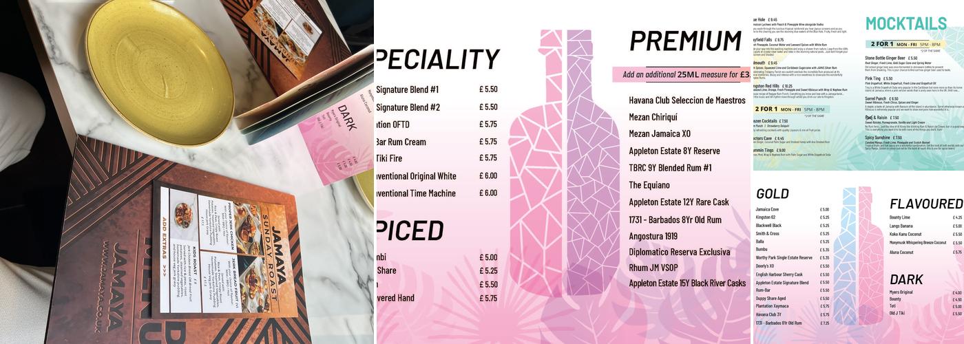 JAMAYA Birmingham Menu