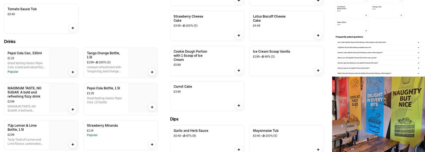 Spitfire Pizza & Grill Menu