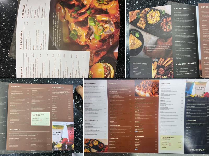 Chaiibox Lozells Road Menu