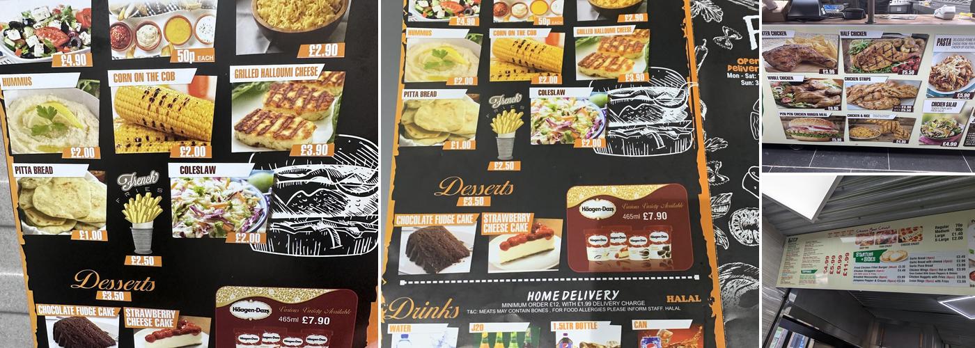 Peri KO (Ladywood) Menu