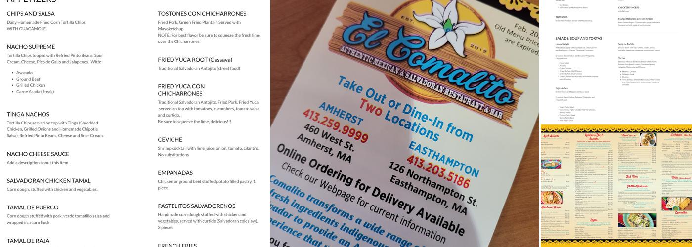 El Comalito (Easthampton) Menu