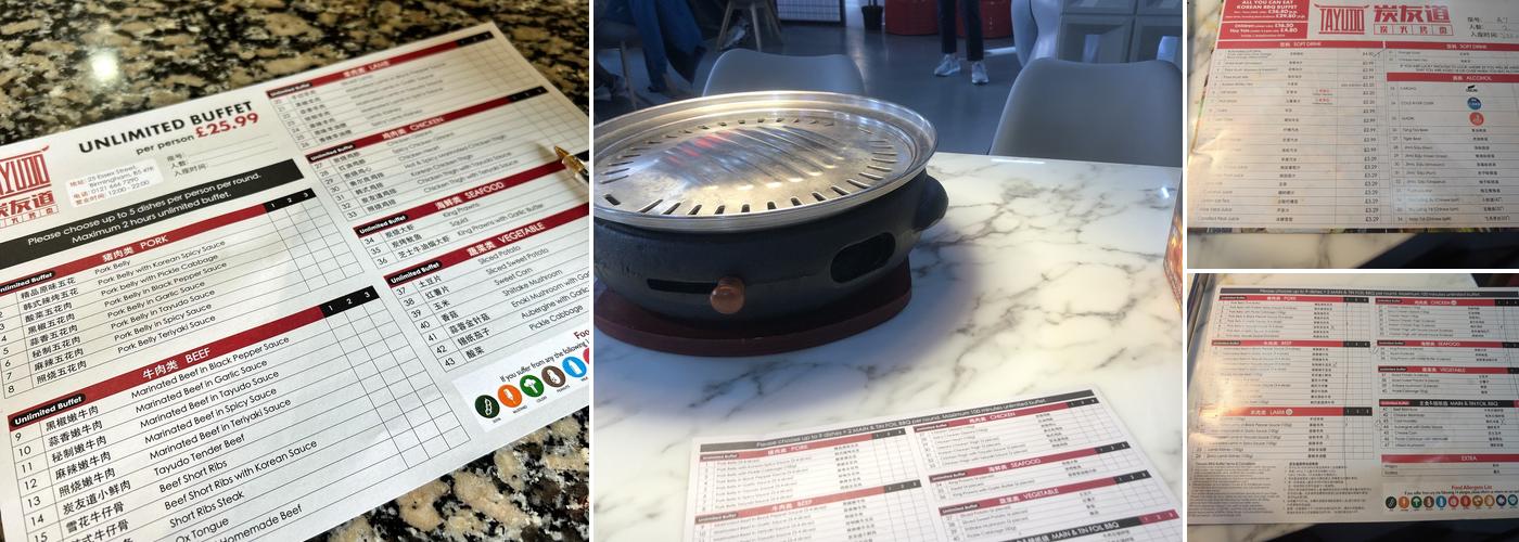 Tayudo Korean BBQ Buffet Menu