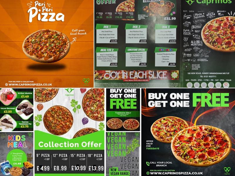 Caprinos Pizza (Rubery & Rednal) Menu