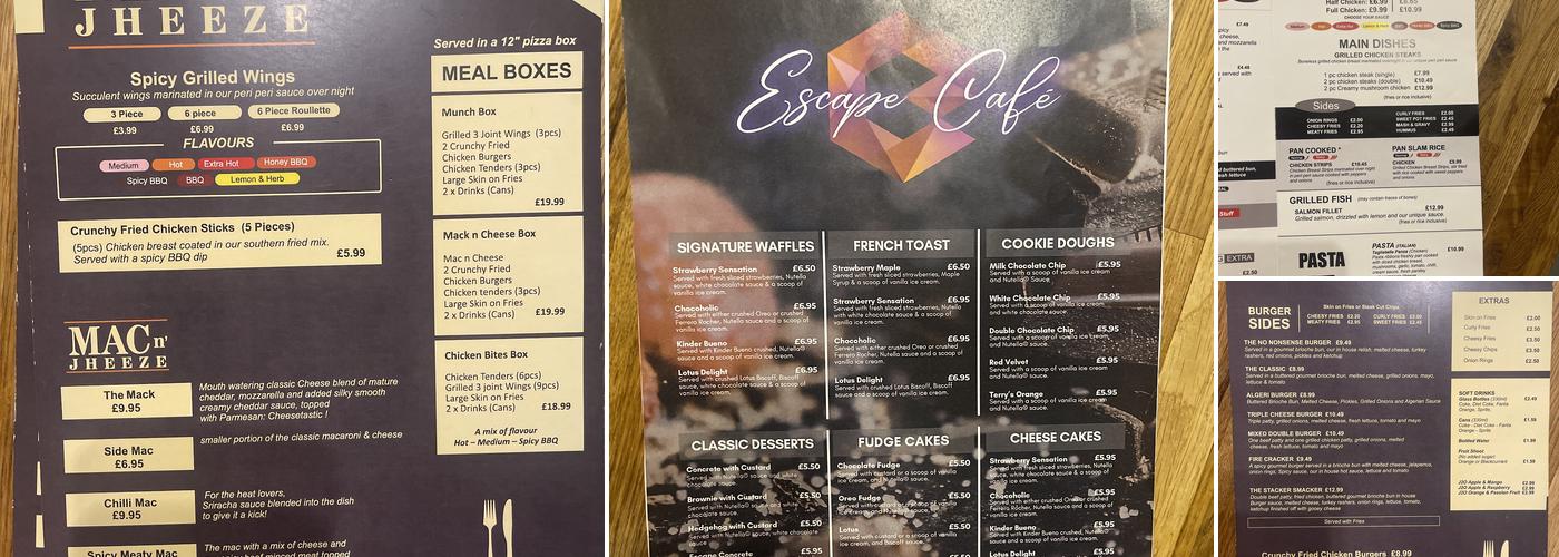 Escape shisha lounge Menu