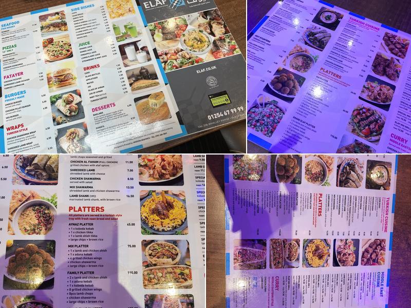 ELAF - Middle East & Turkish Cuisine Menu