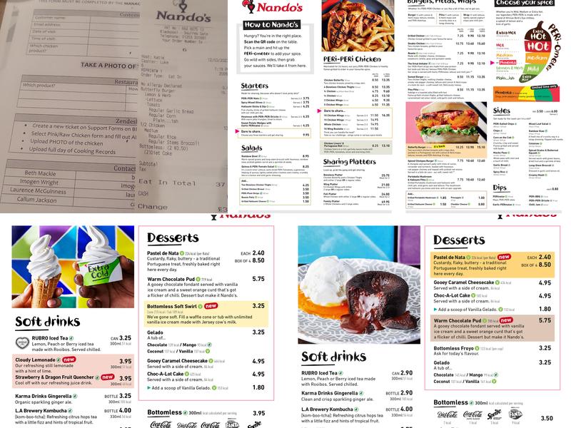 Nando's Blackpool - Squires Gate Menu