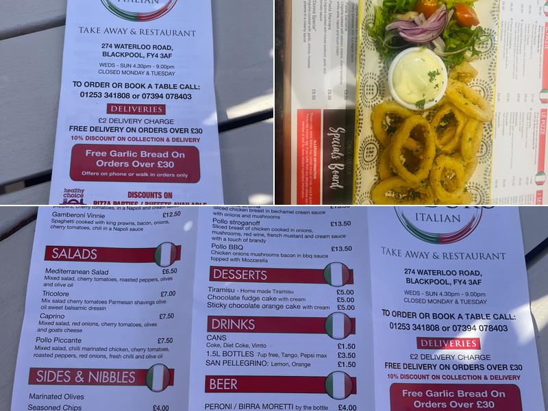 Pandoro Pizzeria Menu