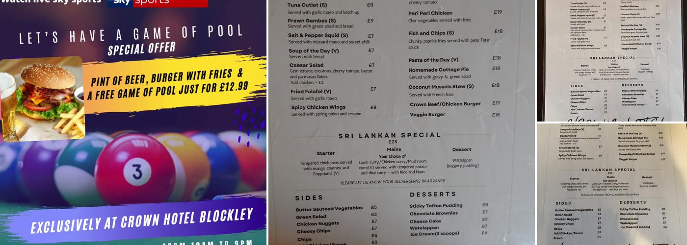 Crown Hotel Blockley - Cotswold Menu