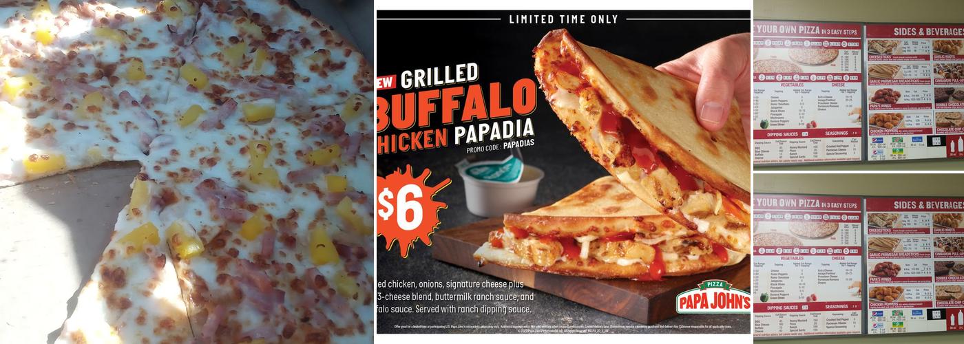 Papa Johns Pizza Menu