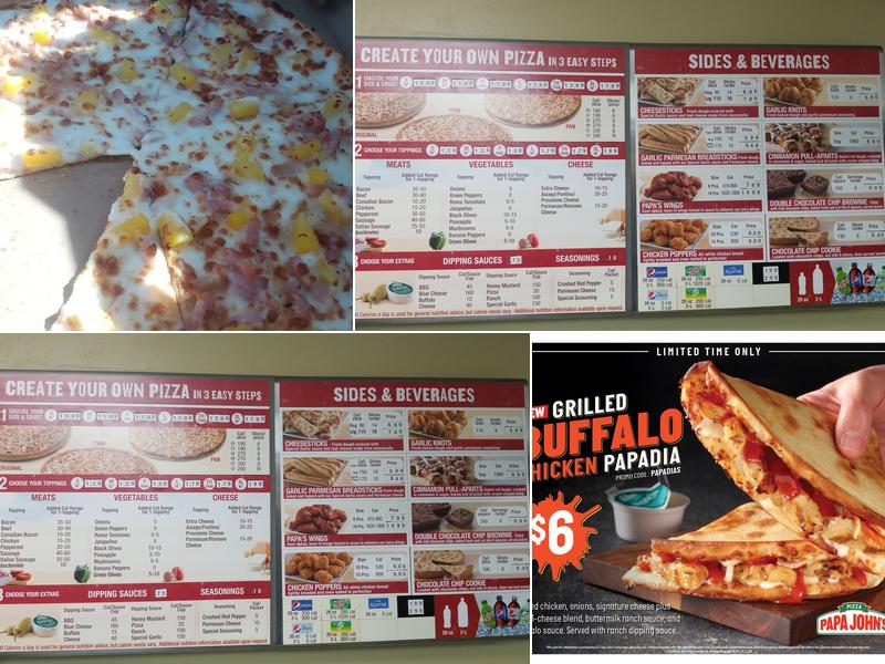 Papa Johns Pizza Menu