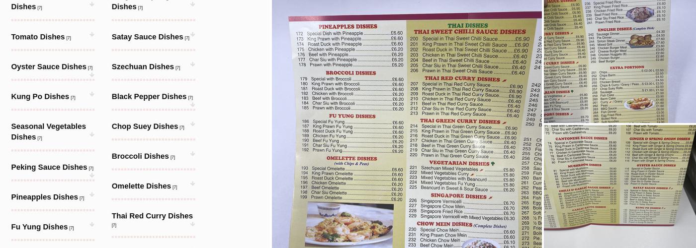 Lucky Star Chinese Takeaway Menu