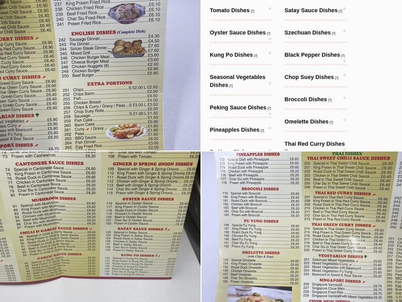 Lucky Star Chinese Takeaway Menu