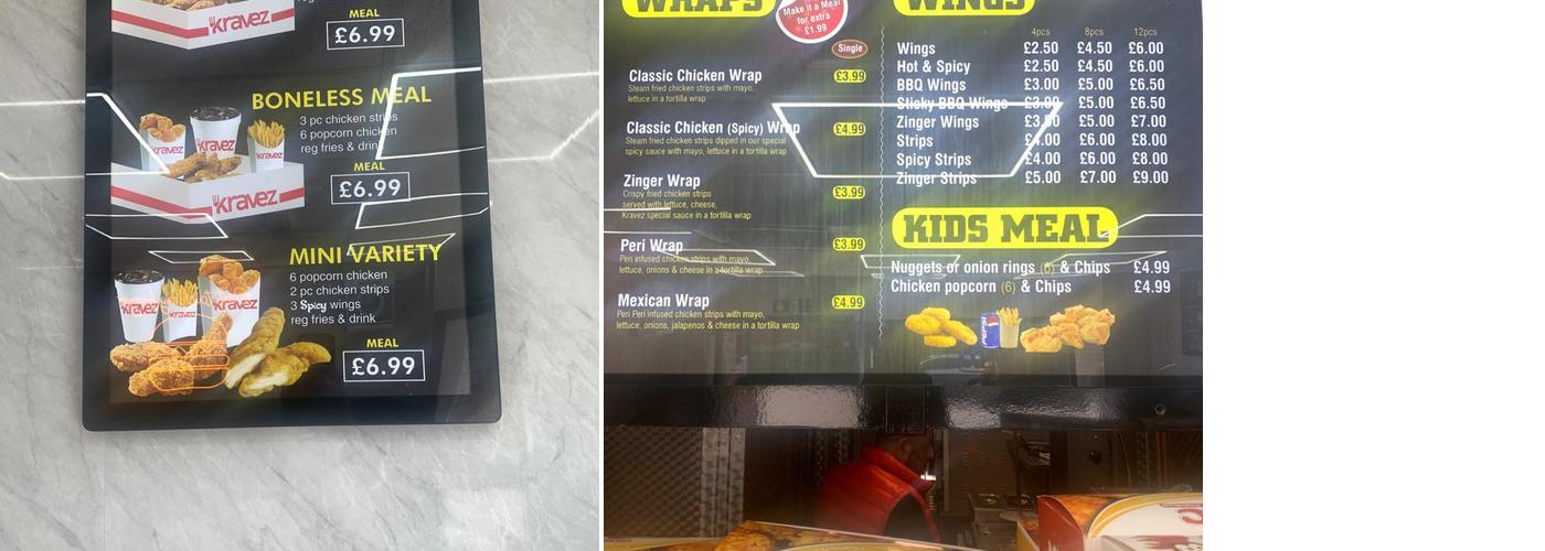 Kravez Takeaway Menu