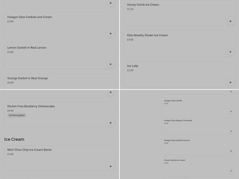 Cakeaway Bolton Menu