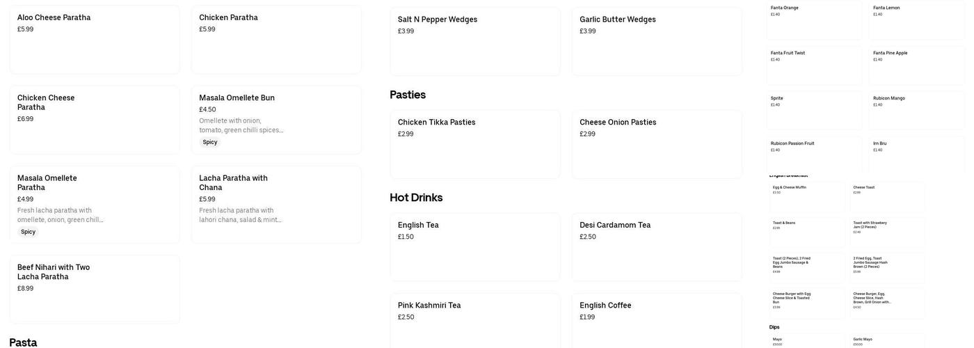 VIBEZ BAR & RESTAURANT Menu