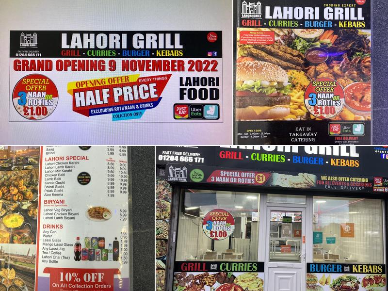 Lahori Grill Bolton Menu