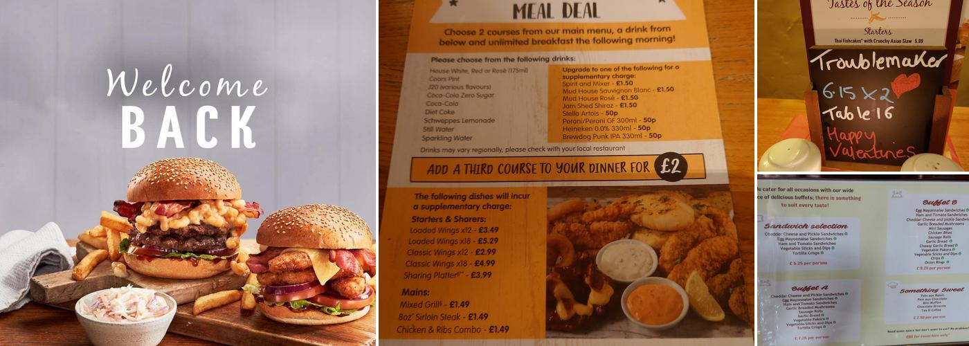 Ashbridge Inn Table Table Menu