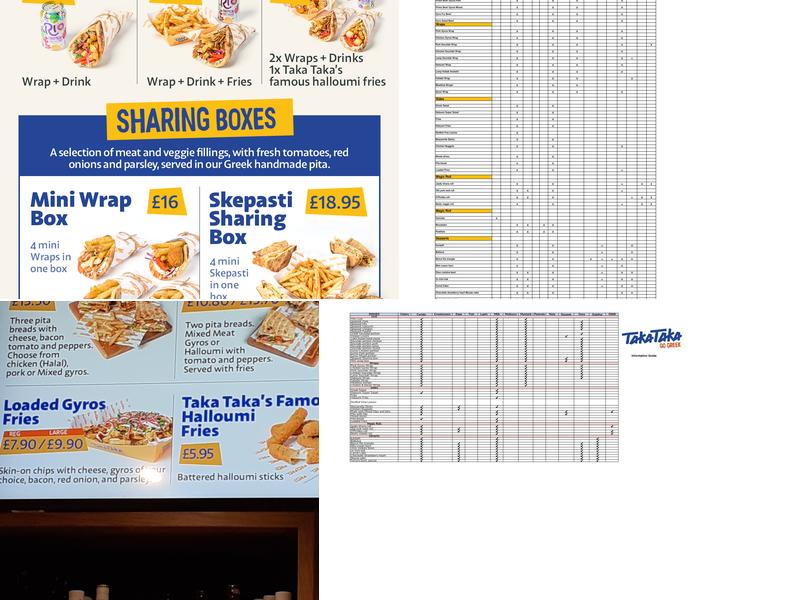 Taka Taka Bournemouth Menu