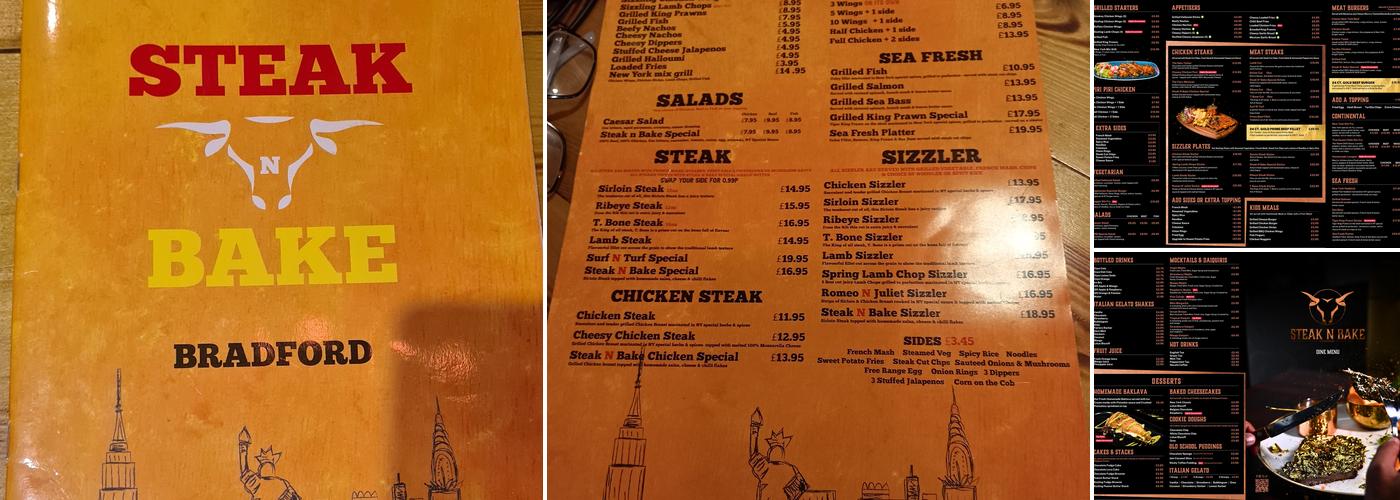 Steak N Bake Bradford (Halal Steak House) Menu