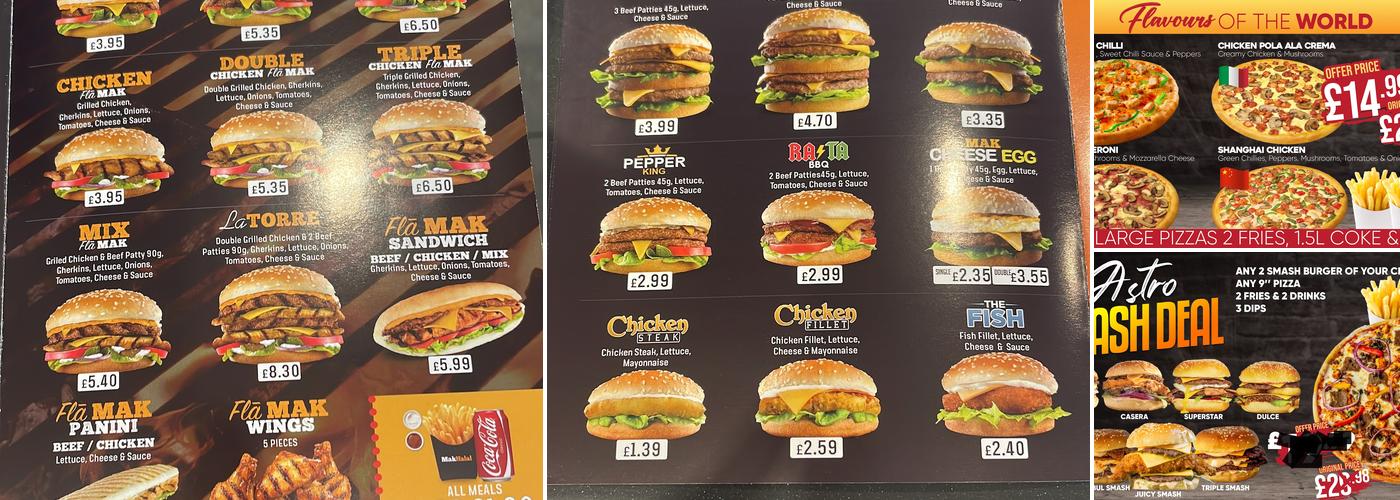 Moons Burger & Co Menu