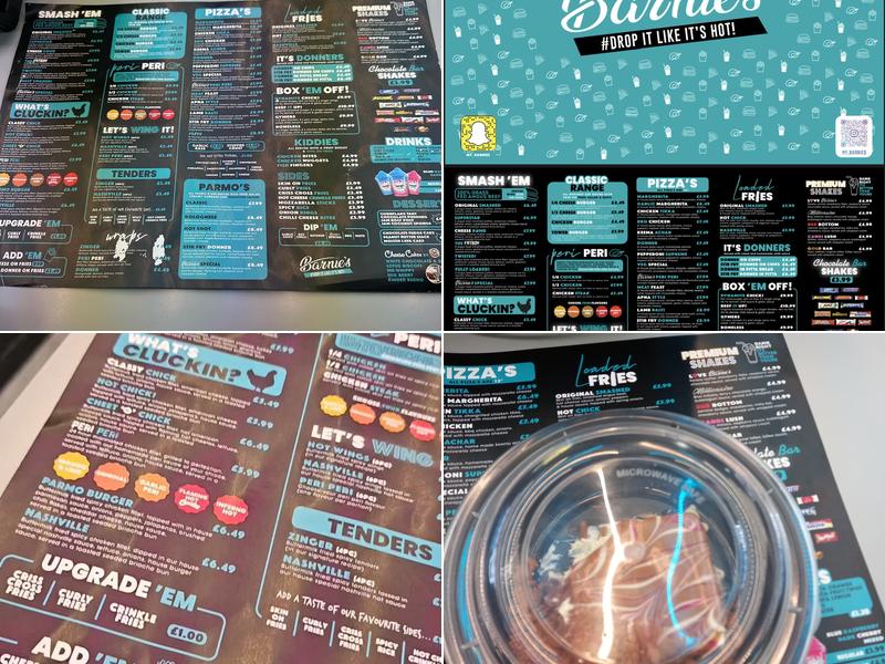 Barnies bradford Menu