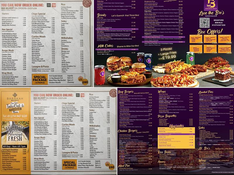 Barakah Bros Bradford Menu