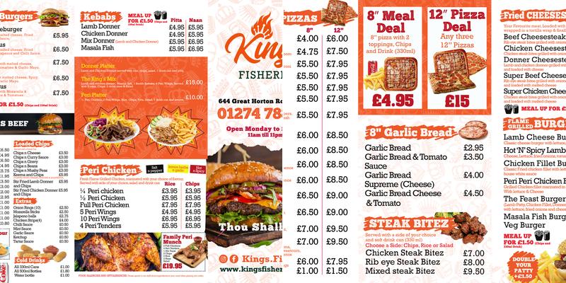 Kings Fisheries Bradford Menu