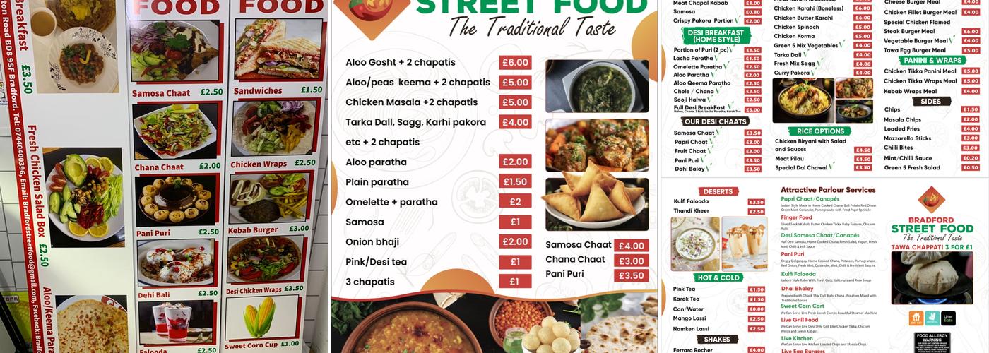 Bradford Street Food Menu