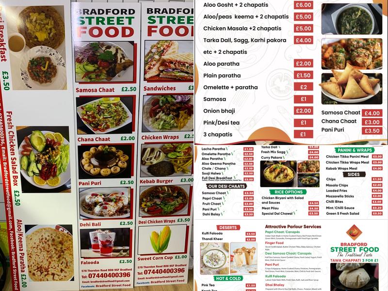 Bradford Street Food Menu