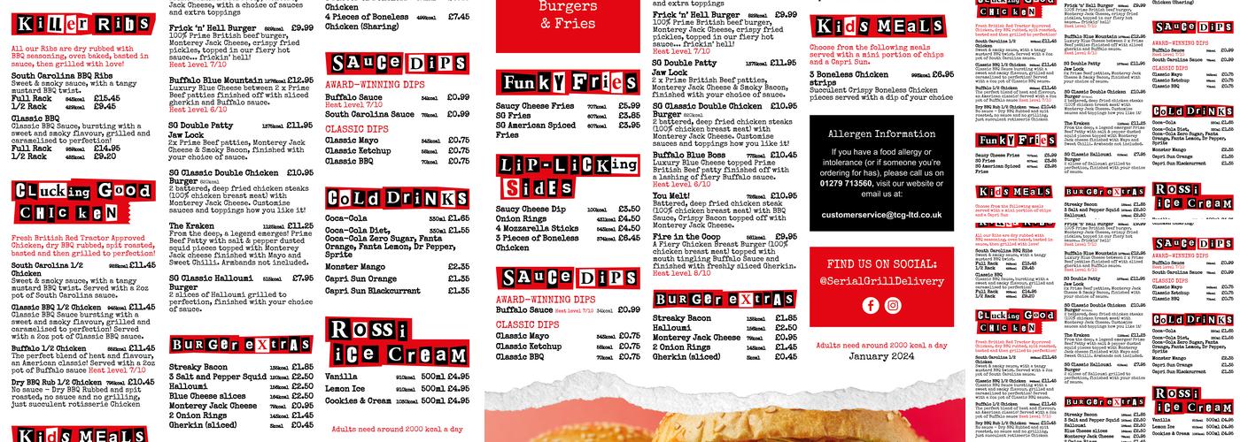 Serial Grill Hutton Menu