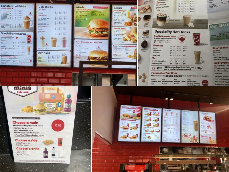 Tim Hortons Menu