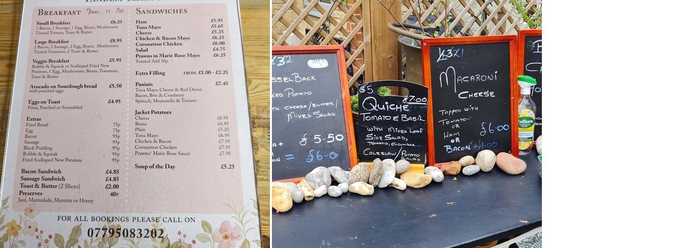 Wolvesey House & Tandem Tea Room Menu