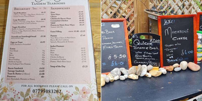 Wolvesey House & Tandem Tea Room Menu
