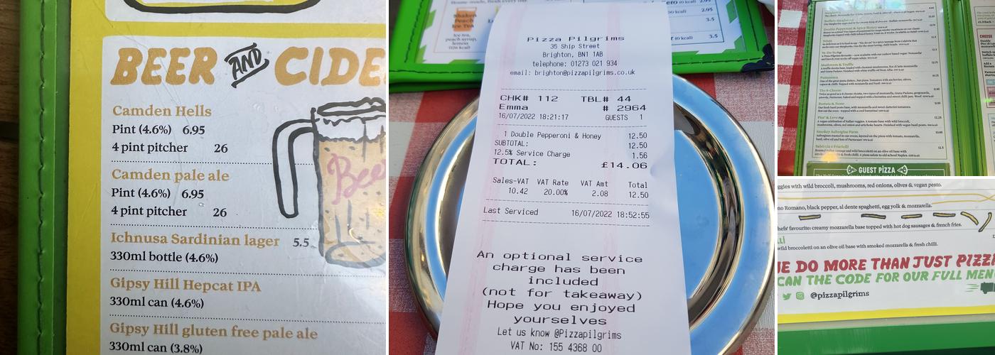 Pizza Pilgrims Brighton Menu