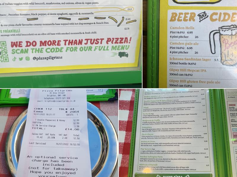 Pizza Pilgrims Brighton Menu