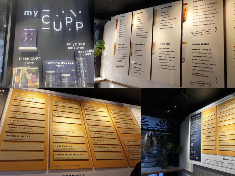 CUPP Bubble Tea - Brighton Menu