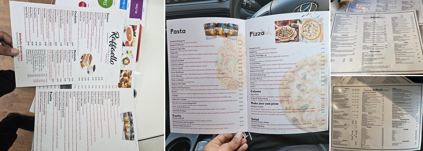 Raffaello Menu