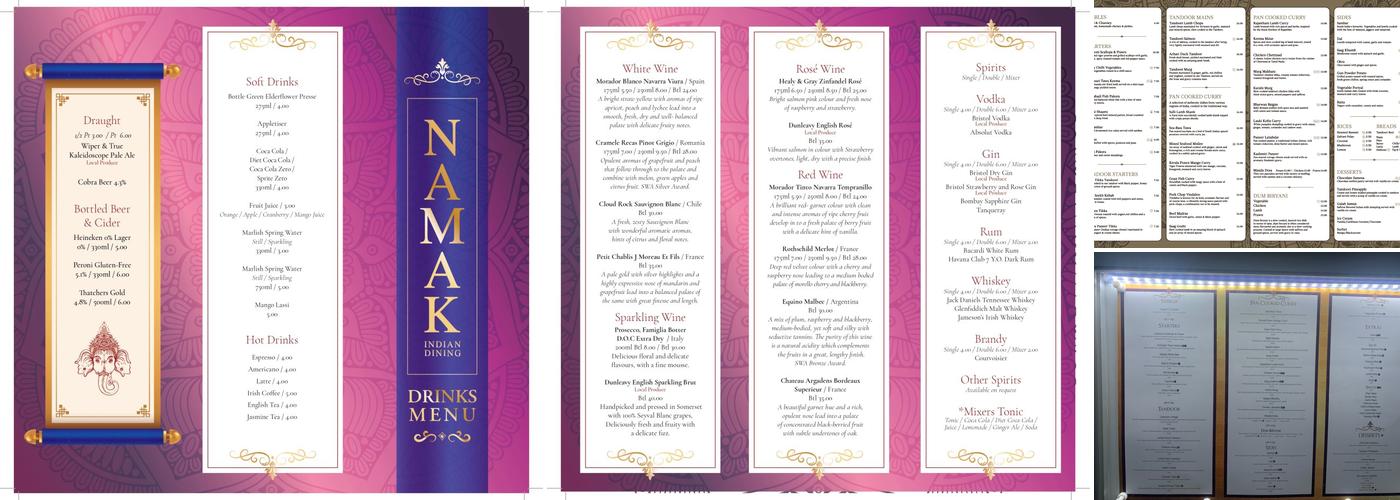 Namak Indian Dining Menu