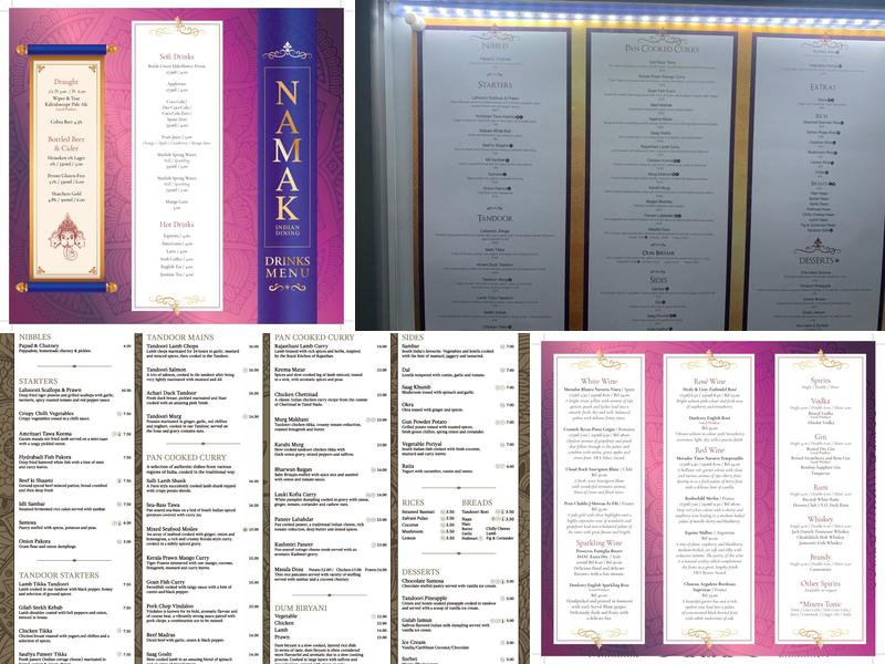 Namak Indian Dining Menu