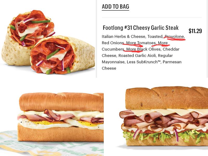 Subway Menu