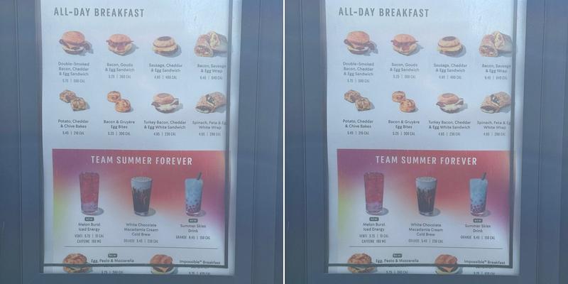 Starbucks Menu
