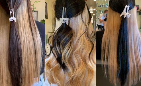 Blue design hair salon