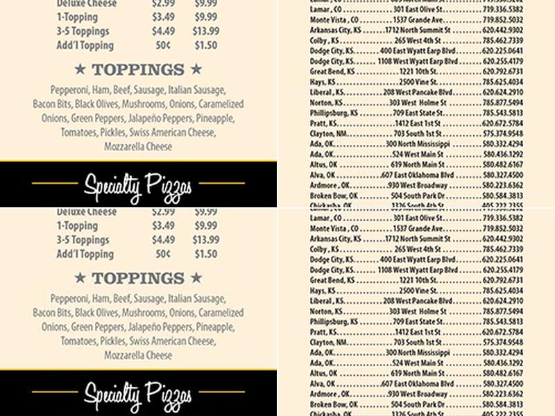 Godfather's Pizza Express Menu