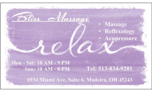 Bliss Massage 6934 Miami Ave #6, Madeira Ohio 45243