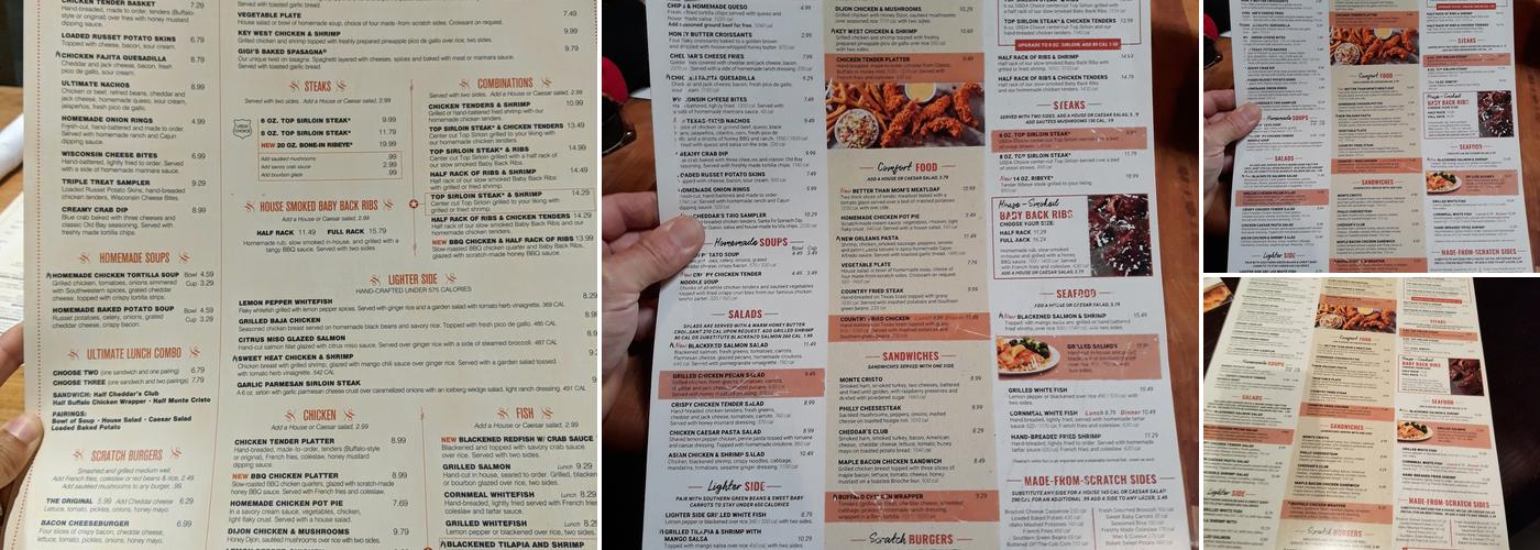 Cheddar's Scratch Kitchen Menu