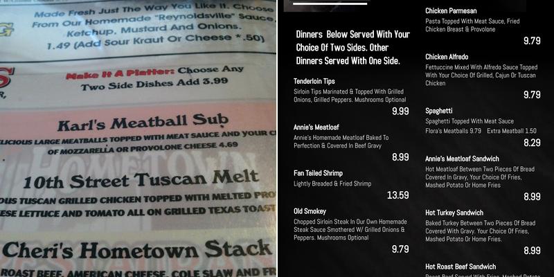 Annie's Hometown Restaurant Menu