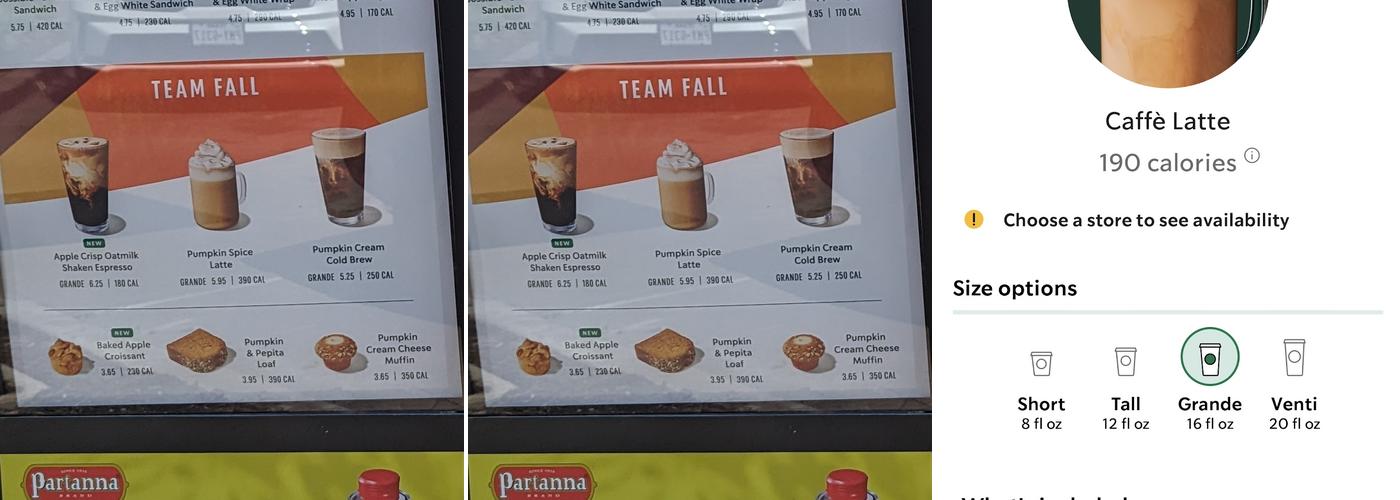 Starbucks Menu