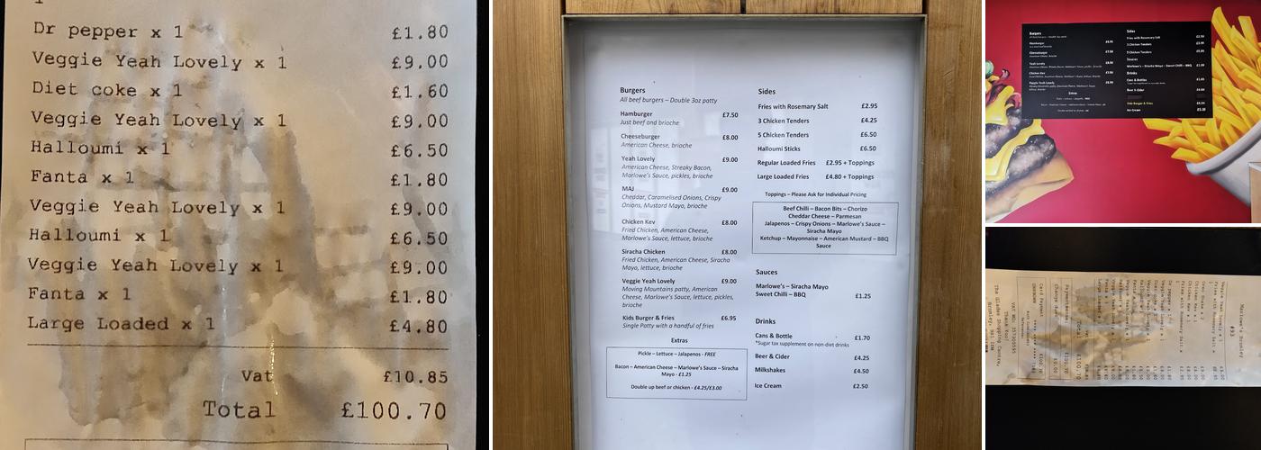 Marlowe's - Burgers & Ping Pong Menu