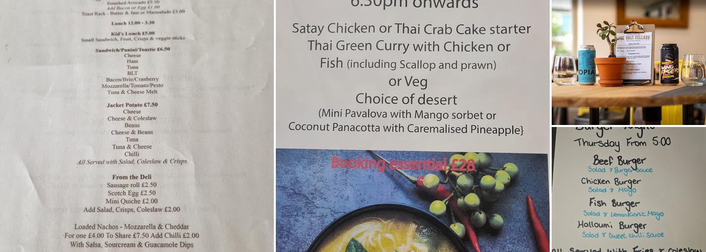 The Salt Cellars Café Budleigh Salterton Menu