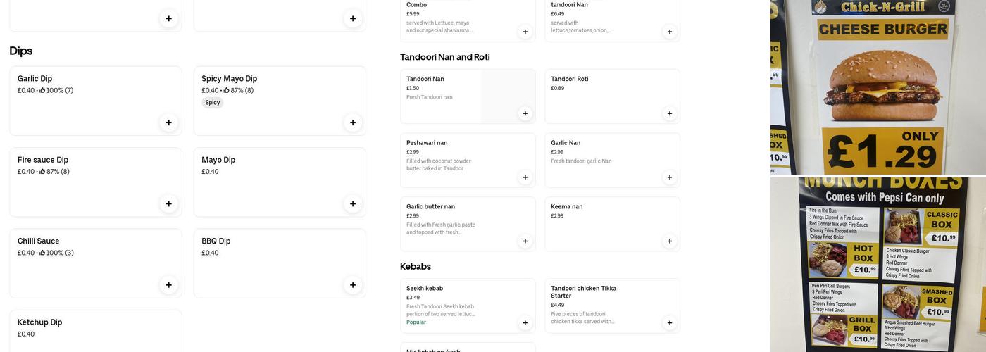 Chick-N-Grill Burnley Menu